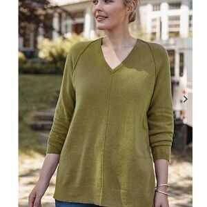 J.Jill Soft Seamed V-Neck Sweater (Med)